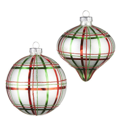 Raz Imports 2022 North Pole Friends 4.5" Red And Green Plaid Ornament, Asst Of 2