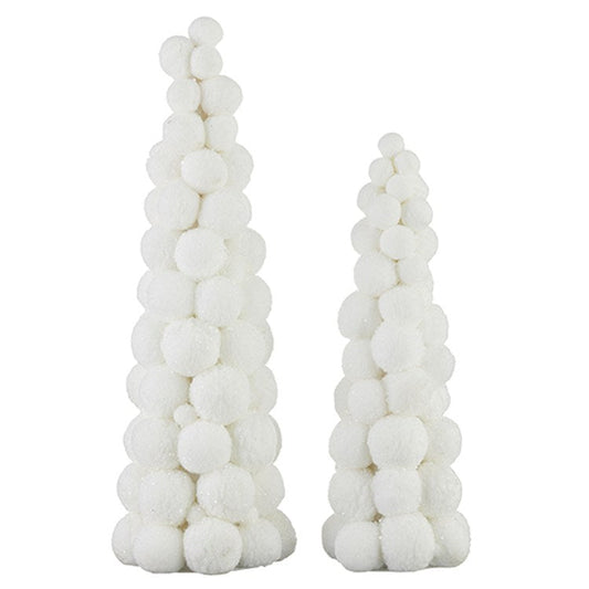 Raz Imports 2022 North Pole Friends 16.5" Snowball Tree, Set of 2