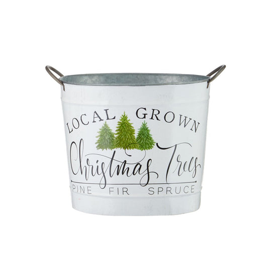 Raz Imports 2021 14-inch Local Grown Christmas Trees Handled Bucket