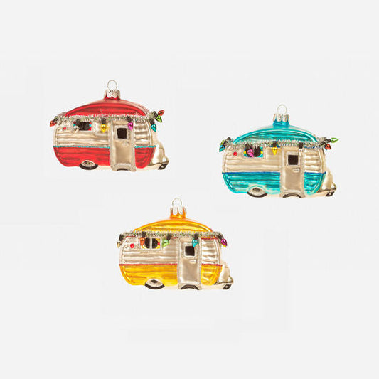 Retro Trailer Ornament 3"