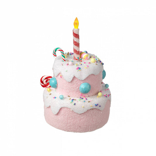 Santa's Sweet Shoppe Collection - 8" Plush Candy Cake Decor: Pink