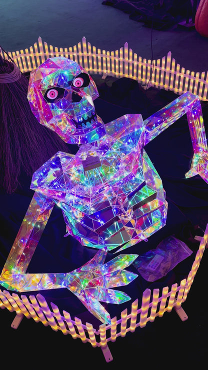 56" Iridescent SKELETON LED WITH MOVING EYES