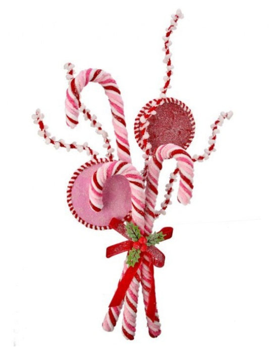 Santa's Sweet Shoppe Collection 20" Chenille Sweets Candy Bundle: Pink, Red, White - MTX73455