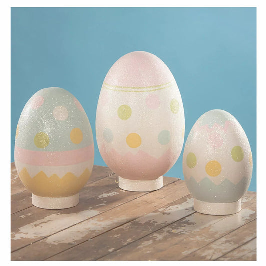 Set/3 Bethany Lowe Large Polka Dot Easter Eggs