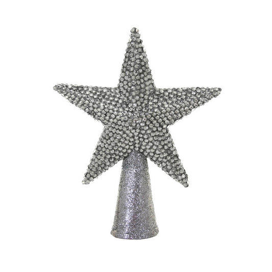 Silver Rhinestone Tree Topper 7.75"