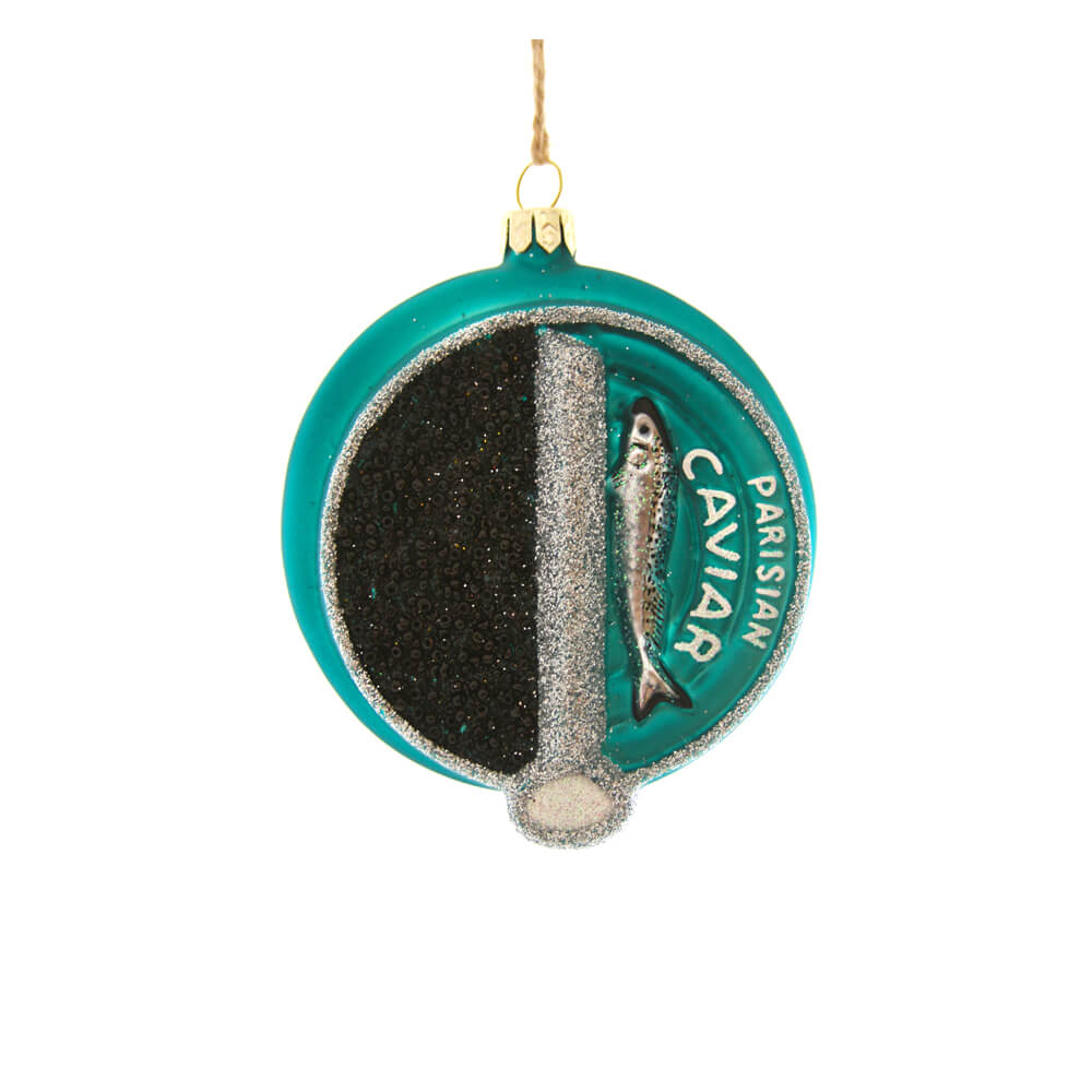 Teal Caviar Ornament 3.75"