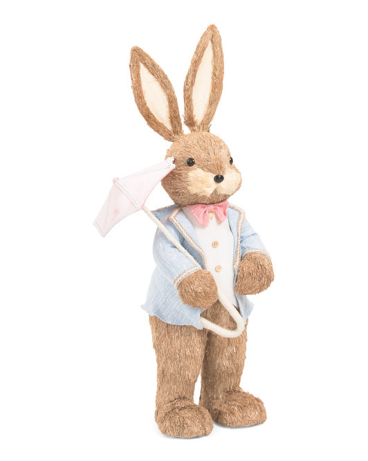 43" Sisal Bunny With Umbrella