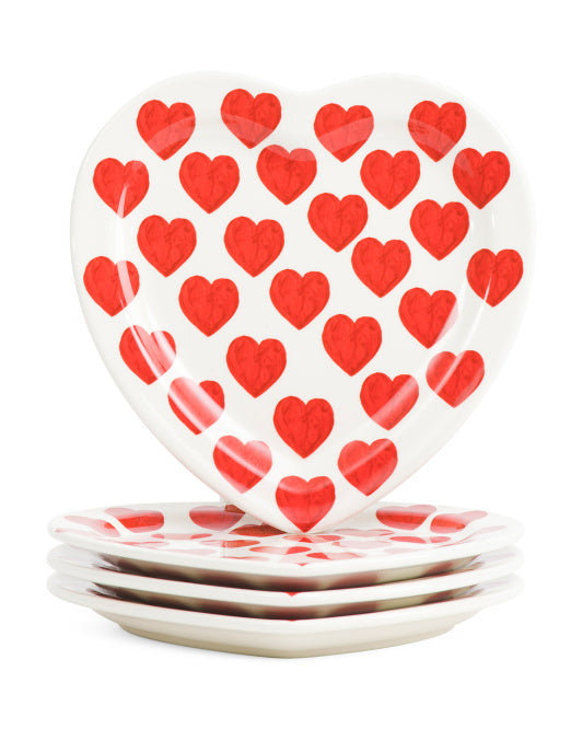 Valentine's Day - 8" Ceramc Love Plates - SET OF 4