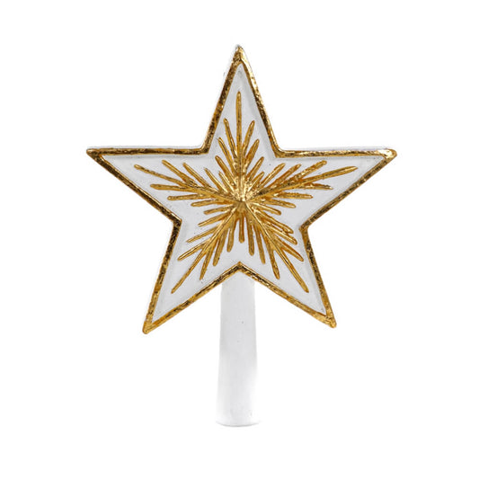 White 5-Point Starburst Tree Topper 8.25"