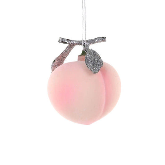 White Peach Ornament 3.75"